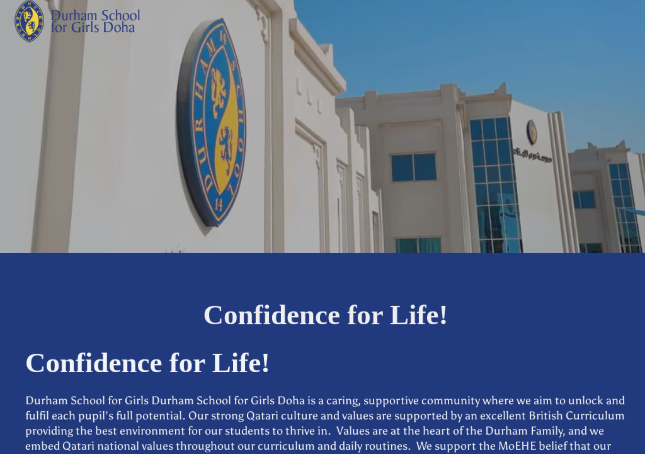 Durham School for Girls Doha Website
